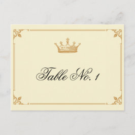 クラウンリージェンシーイン金ゴールドとアイボリーテーブル番号 ポストカード