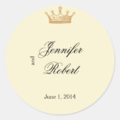 クラウンリージェンシーイン金ゴールドとアイボリー封筒用シール ラウンドシール (正面)