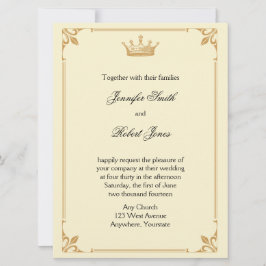 クラウンリージェンシーイン金ゴールドとアイボリー結婚ズ 招待状