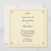 クラウンリージェンシーイン金ゴールドとアイボリー結婚式招待状 招待状 (正面)