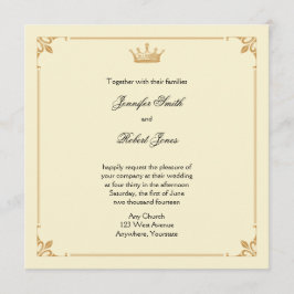 クラウンリージェンシーイン金ゴールドとアイボリー結婚式招待状 招待状