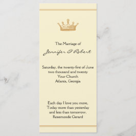 クラウンリージェンシーイン金ゴールドとアイボリー結婚式 プログラム