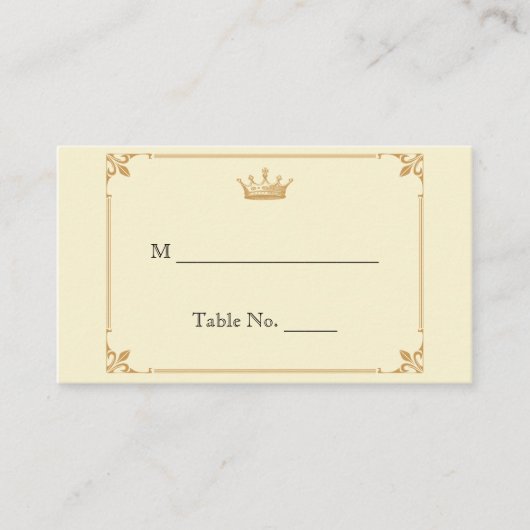 クラウンリージェンシーイン金ゴールド結婚アイボリーズ座席表 プレイスカード (正面)