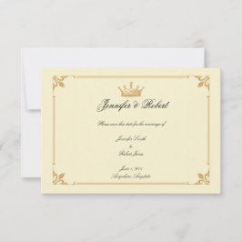 クラウンリージェンシー金ゴールドとアイボリー保存日付 セーブザデート