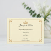 クラウンリージェンシー金ゴールドとアイボリー保存日付 セーブザデート (スタンド正面)