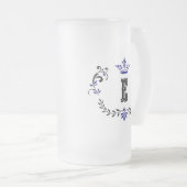 クラウンリースモノグラム'E' フロストグラスビールジョッキ (正面右)