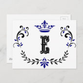 クラウンリースモノグラム'E' ポストカード (正面/裏面)