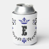 クラウンリースモノグラム'E' 缶クーラー (缶正面)
