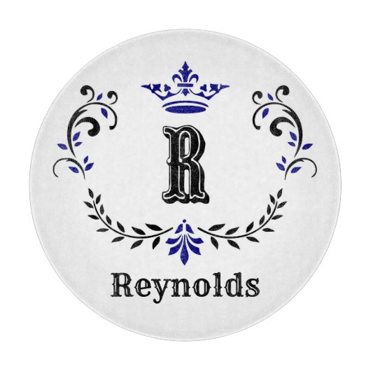 クラウンリースモノグラム'Rパーソナライズされた' カッティングボード (正面)