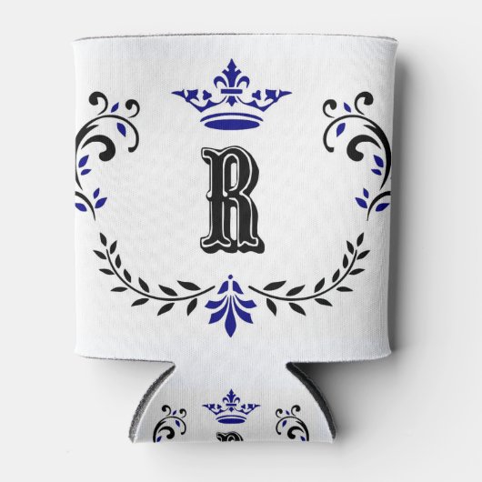 クラウンリースモノグラム'R' 缶クーラー (正面)