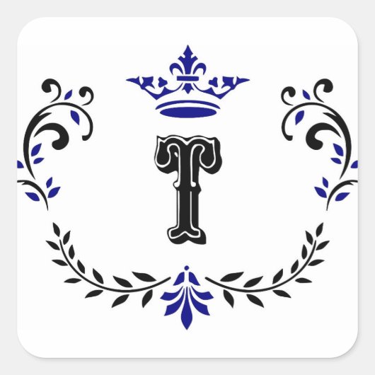 クラウンリースモノグラム'T' スクエアシール (正面)