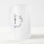 クラウンリースモノグラム'T' フロストグラスビールジョッキ (正面左)