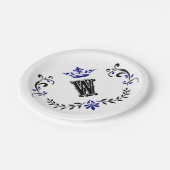 クラウンリースモノグラム'W' ペーパープレート (アングル)