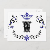 クラウンリースモノグラム'W' ポストカード (正面/裏面)