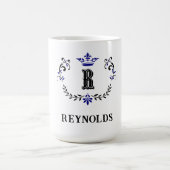 クラウンリース文字R パーソナライズされた コーヒーマグカップ (中央)