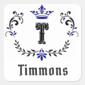 クラウンリース「T」モノグラムシール スクエアシール (正面)