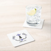 クラウンリースAモノグラム結婚ズ スクエアペーパーコースター (インサイチュ)