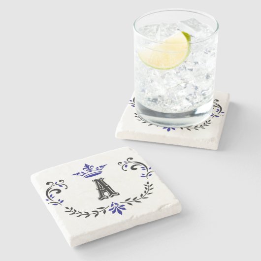 クラウンリースAモノグラム ストーンコースター (横)