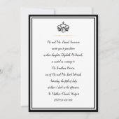 クラウンロイヤル ブラック ホワイト ゴールドのウェディング 招待状 (正面)
