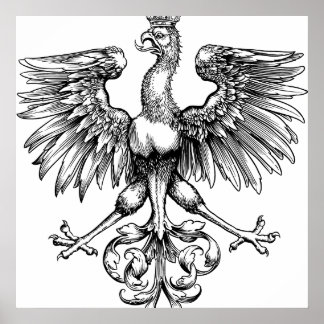 クラウンヴィンテージポーランドイーグルアートプリントポスター ポスター