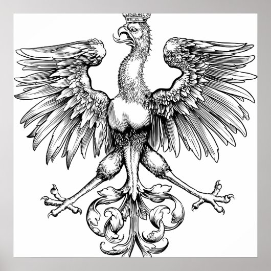クラウンヴィンテージポーランドイーグルアートプリントポスター ポスター (正面)