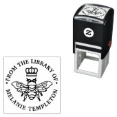 クラウン付きの女王蜂 "From the library of" 名前 セルフインキングスタンプ (インサイチュ)