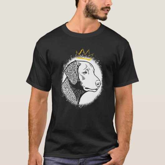クラウン付きカーリーコーテッドレトリバー Tシャツ (正面)
