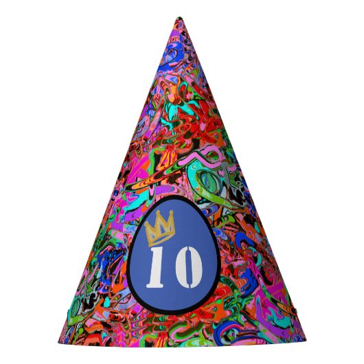 クラウン付きグラフィティ パーティーハット (正面)