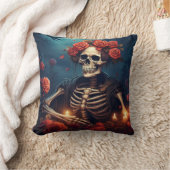 クラウン付きスケルトンバラ クッション (ブランケット)