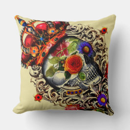 クラウン付きフローラスカル クッション