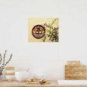 クラウン付きプレッツェル徴候とバラ ポスター (キッチン)