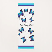 クラウン付きヘアストリーク – 青い蝶パーソナライズされたヨーヨー ヨガマット (正面)