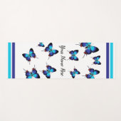 クラウン付きヘアストリーク – 青い蝶パーソナライズされたヨーヨー ヨガマット (正面(横))