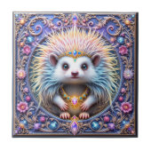 クラウン付きヘッジホッグセラミック収集可能 タイル (正面)