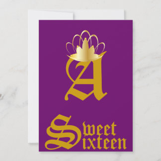 クラウン付きモノグラムSweet sixteenカスタマイズ- 招待状