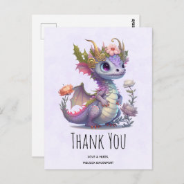 クラウン付き美エレガントしいドラゴン ポストカード