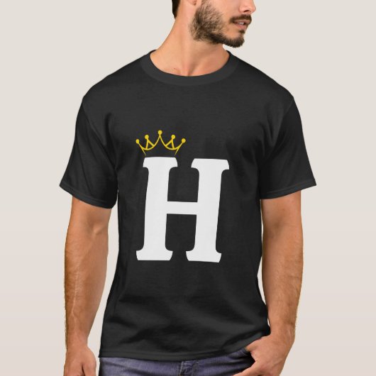 クラウン付きHモノグラムデザイン Tシャツ (正面)