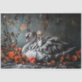 クラウン威厳のあるフローラデカップグレー白鳥 薄葉紙 (正面)