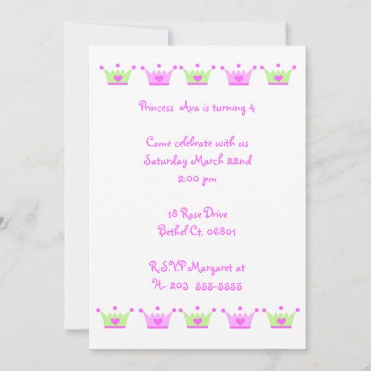 クラウン招待 招待状 (正面)