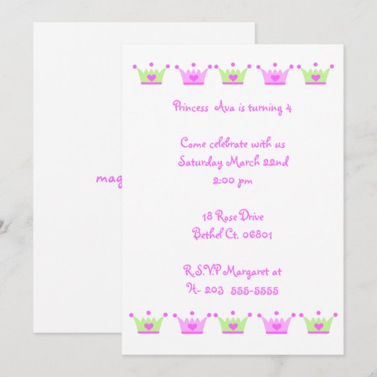 クラウン招待 招待状 (正面/裏面)