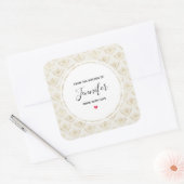 クラウン柄のキッチン付きゴールデンのまわりに スクエアシール (封筒)