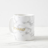 クラウン王室のイニシャルレターモノグラム名大理石 コーヒーマグカップ (正面左)