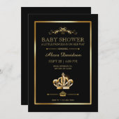 クラウン王室のプリンセスベビーシャワー 招待状 (正面/裏面)