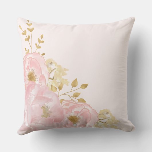 クラウン王室のプリンセス赤面ピンクフローラベビーガール クッション (裏面)