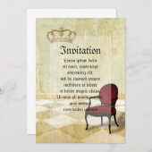 クラウン王室の付き小型椅子 招待状 (正面/裏面)