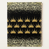 クラウン王室の金ゴールドグリッターデザイン プランナー手帳 (裏面)