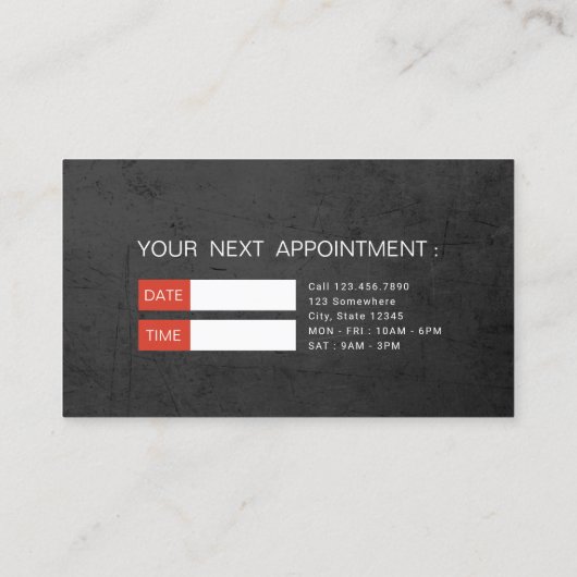 クラウン理容師ポールバーバーショップ美容師リマインダー 予約カード (裏面)