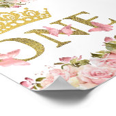 クラウン蝶ピンクフローラハイチェアサイン ポスター (角)