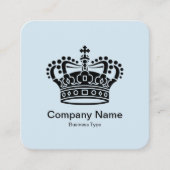 クラウン記号 – 青淡い色の上の黒 スクエア名刺 (正面)