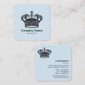 クラウン記号 – 青淡い色の上の黒 スクエア名刺 (正面/裏面)